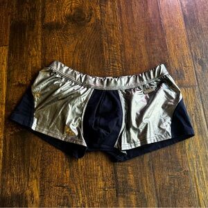 Men's Metallic Silver & Blue Boxer Briefs by Modus Vivendi - Size XL